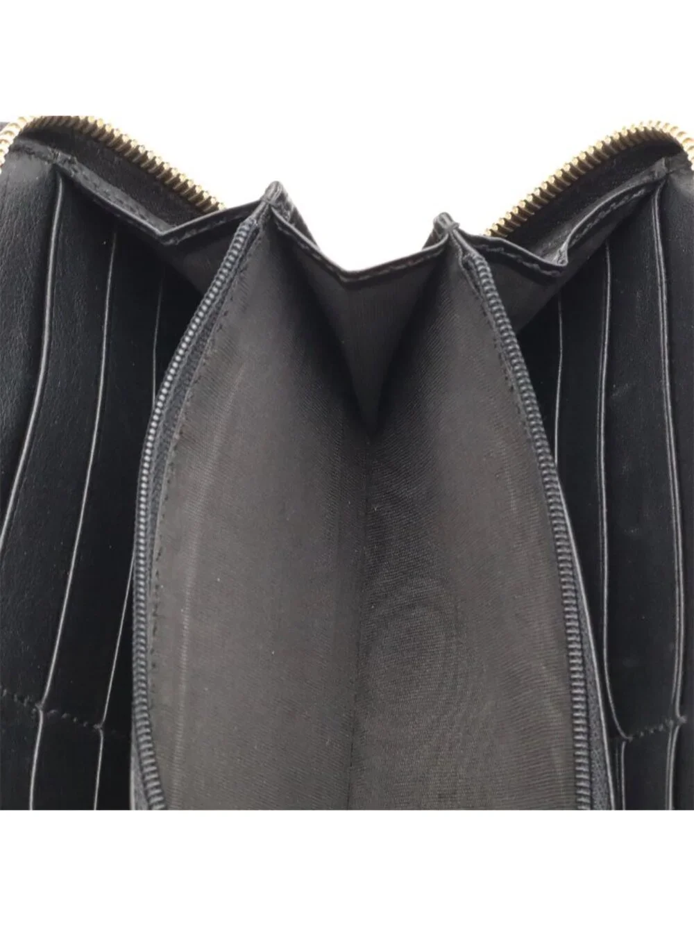 Gucci Micro Guccissima Zip Around Wallet Leather Black Gold